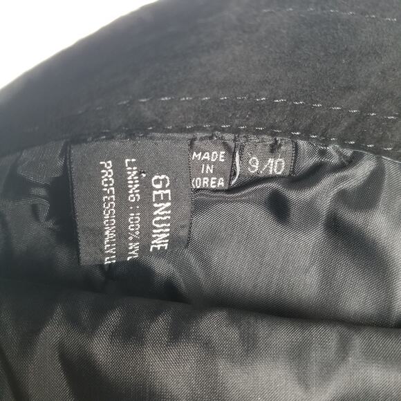 Tarazzia Internationale Black Suede Leather Lined Vintage Skirt   Size 9 10 - Picture 5 of 5